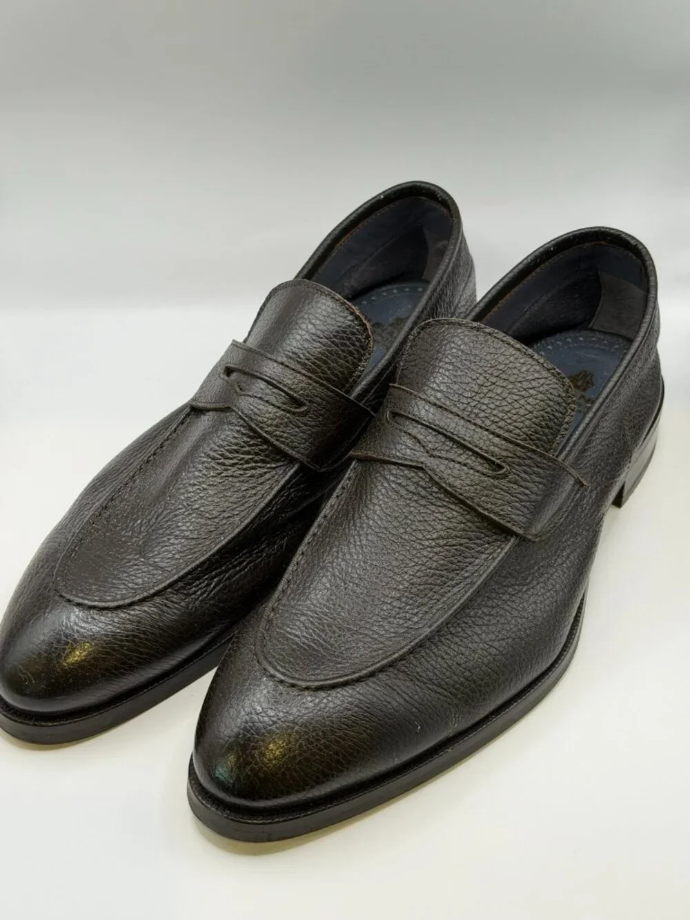 DiBianco Men’s Shoes Brera Deerskin Classic Penny Made In Italy 10 D US $895